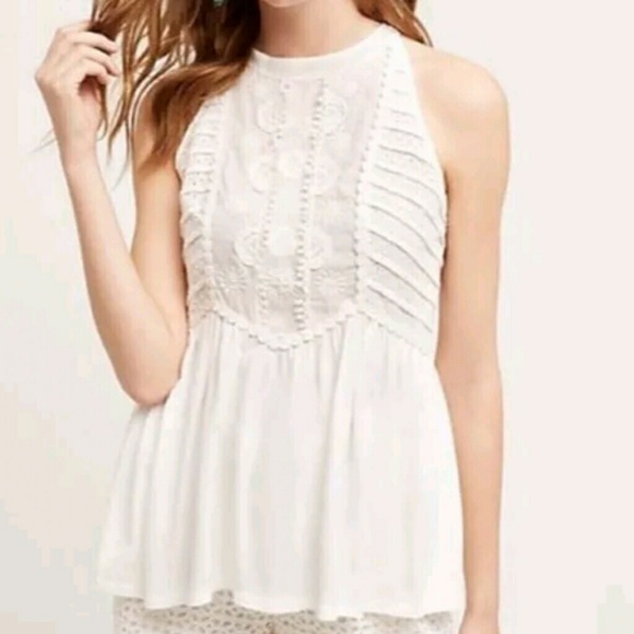 Anthropologie/Medow Rue Tops - Anthropologie Embroidered Peplum Top XL